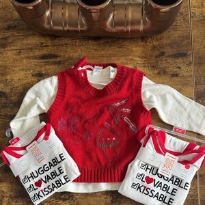 Next Red and White Bodysuit with Vest